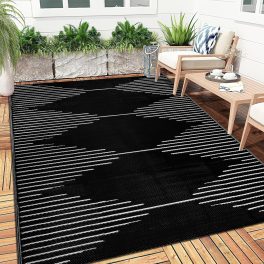 Falflor Outdoor Rug Waterproof 6x9 ft, Reversible Outdoor Plastic Straw Rug, Large Outdoor Patio Rug for RV Camping, Indoor Outdoor Rugs for Porch Deck Backyard Balcony Picnic Beach